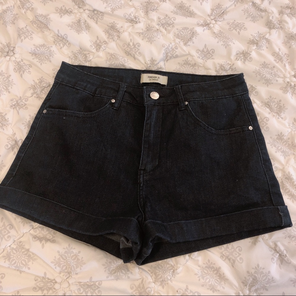 Forever 21 dark blue high waist shorts